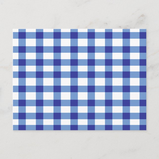 Blue Gingham Postcard (Front)