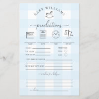 Blue Gingham Rocking Horse Baby Predictions Game