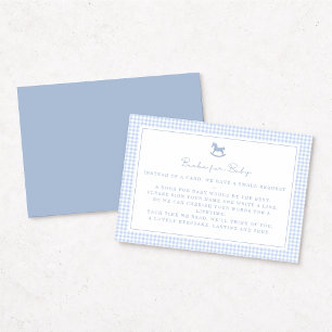 Blue Gingham Rocking Horse Books for Baby Card