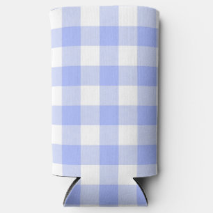 Blue Gingham Seltzer Can Cooler