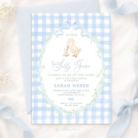 Blue Gingham Silly Goose Baby Shower