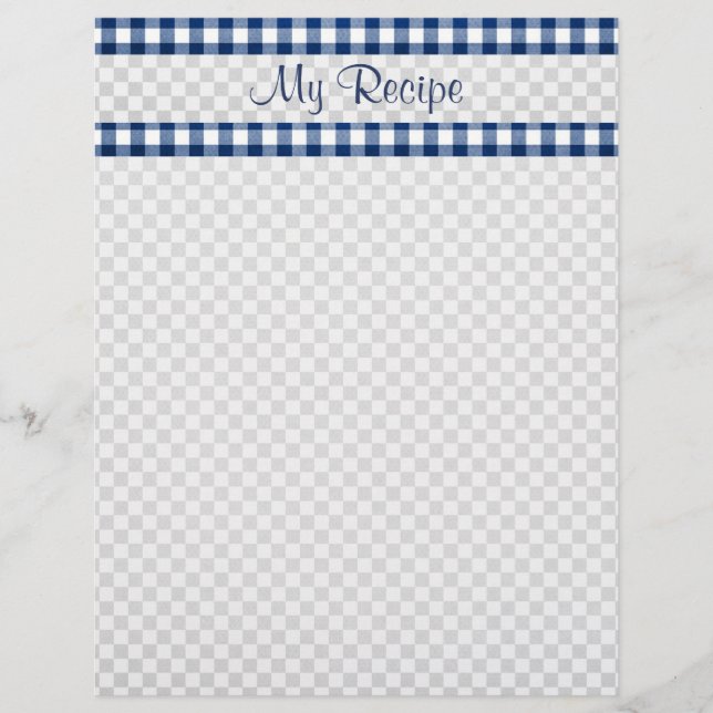 Blue Gingham Stationery (Front)