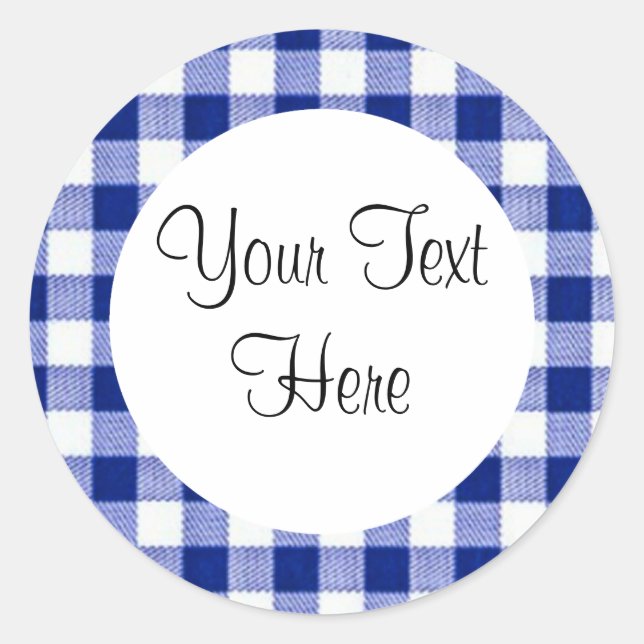 Blue Gingham Sticker (Front)