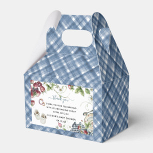 Blue Gingham   Summer Picnic Baby Shower Favour Box