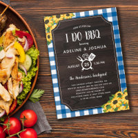 Blue Gingham Sunflowers I Do BBQ Couple's Shower