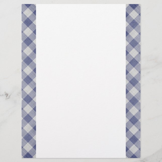 Blue Gingham Two-Sided Paper (Front)