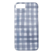 Blue Gingham watercolor Phone case
