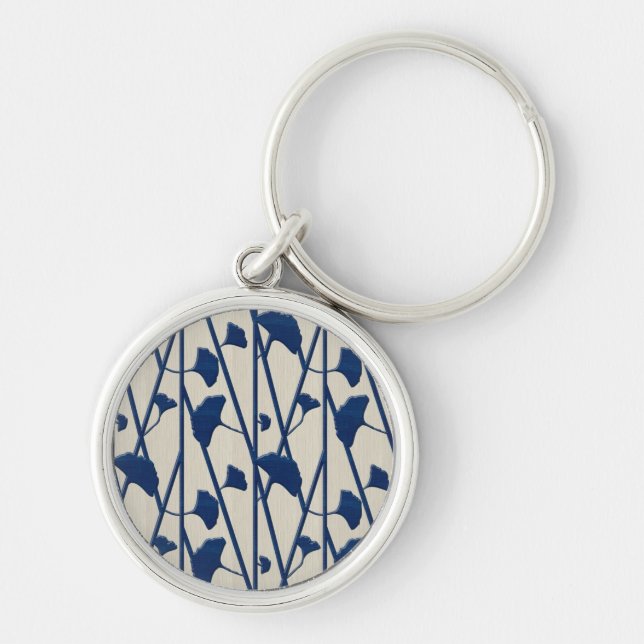 blue ginkgo key ring (Front)