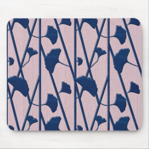 blue ginkgo mouse pad