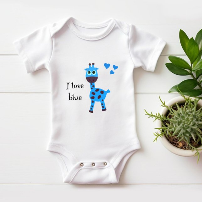 Blue giraffe baby bodysuit (Creator Uploaded)