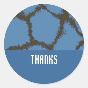 Blue Giraffe Fur Pattern Classic Round Sticker