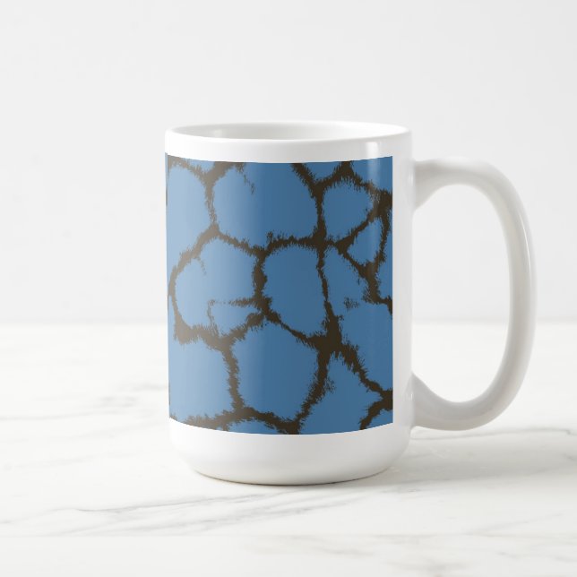 Blue Giraffe Fur Pattern Coffee Mug (Right)