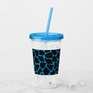 Blue Giraffe Print Acrylic Tumbler