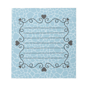 Blue Giraffe Print Notepad