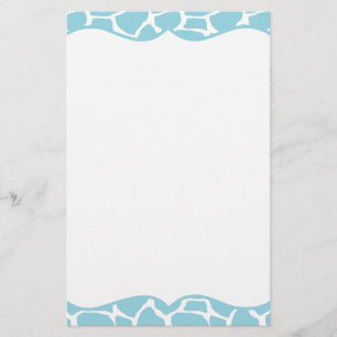 Blue Giraffe Print  Stationery
