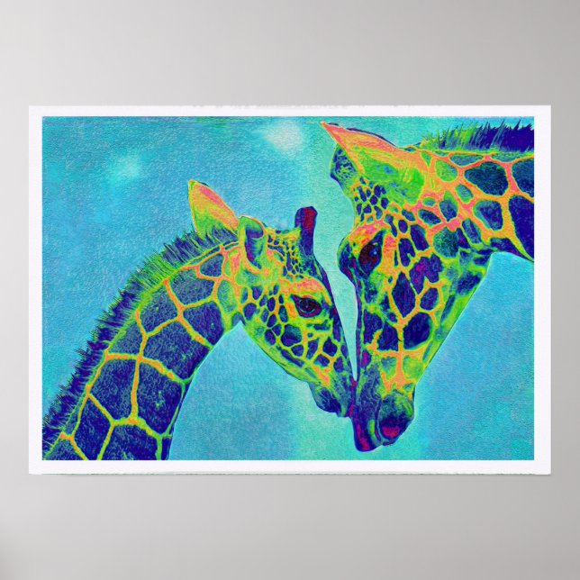 blue giraffes poster (Front)