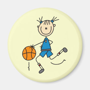 Blue Girl Basketball Player T shirts and Gifts Magnet