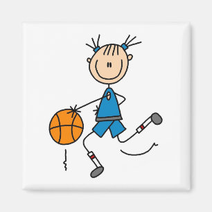 Blue Girl Basketball Player T shirts and Gifts Magnet