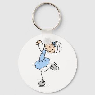 Blue Girl Figure Skater T-shirts and Gifts Key Ring