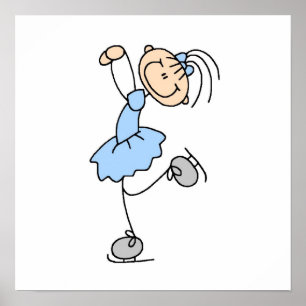 Blue Girl Figure Skater T-shirts and Gifts Poster