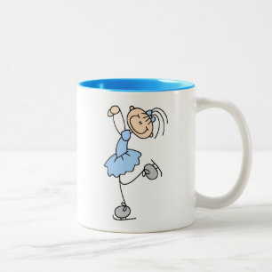 Blue Girl Figure Skater T-shirts and Gifts Two-Tone Coffee Mug