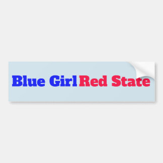 Blue Girl Red State Bumper Sticker