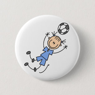 Blue Girl Soccer Player Button