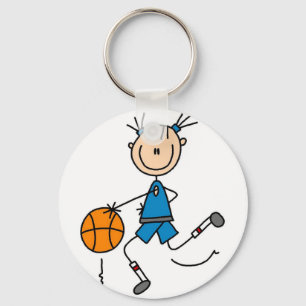 Blue Girls Basketball Tshirts and Gifts Key Ring
