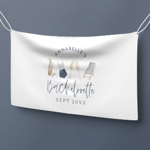 blue girly modern champagne bachelorette weekend banner