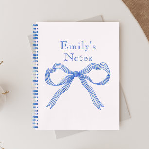 Blue Girly Trendy Funky Coquette Spiral Notebook