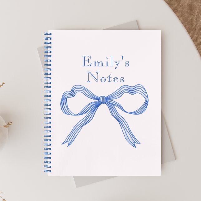 Blue Girly Trendy Funky Coquette Spiral  Notebook (Creator Uploaded)