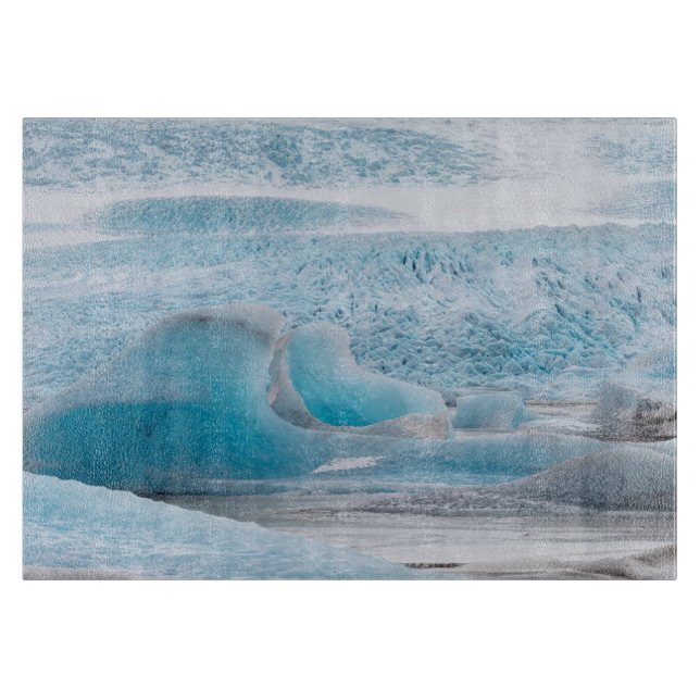 Blue Glacial Ice Formations, Horizontal Cutting Board (Front)