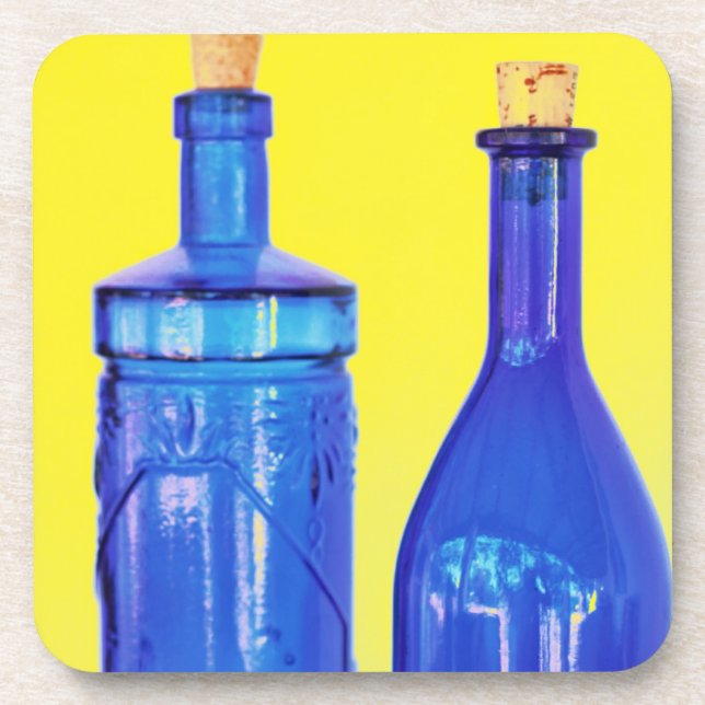 Blue Glass Bottles Coaster (Front)