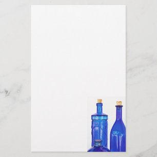 Blue Glass Bottles Stationery
