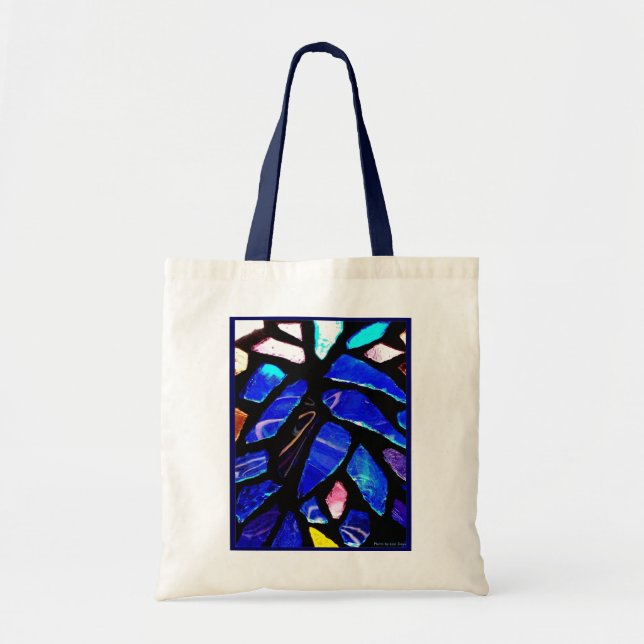 'Blue Glass' Budget Canvas Tote Bag (Front)