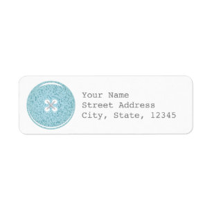 Blue Glass Button Address Label