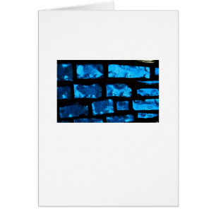 Blue glass chunks with black grout between them