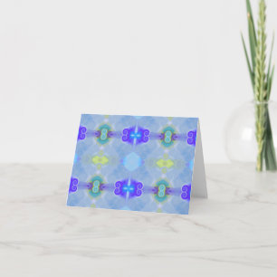 Blue glass gems, note card