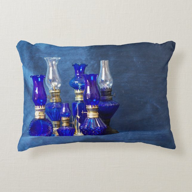 Blue Glass Lamps Accent Pillow (Front)
