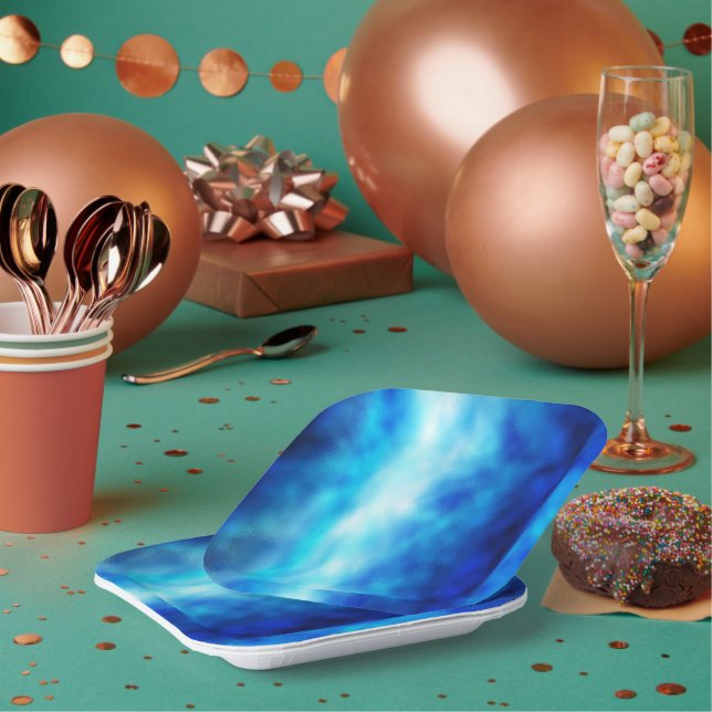 Blue Glass Paper Plate (Multi)