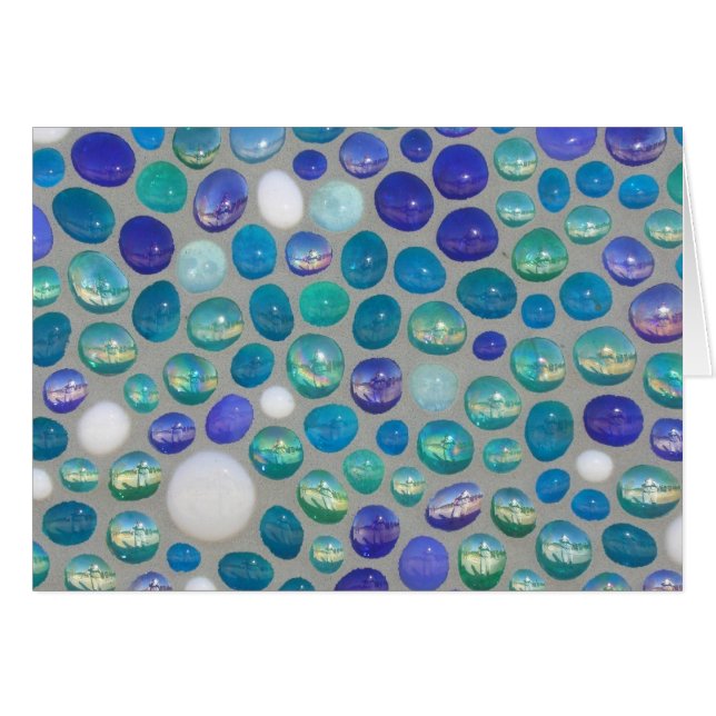 Blue Glass Pebble Mosaic (Front Horizontal)