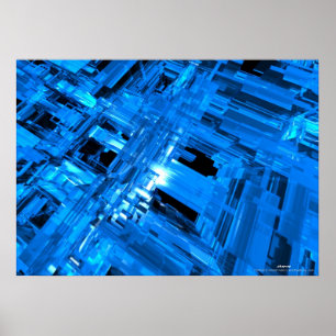 blue glass poster