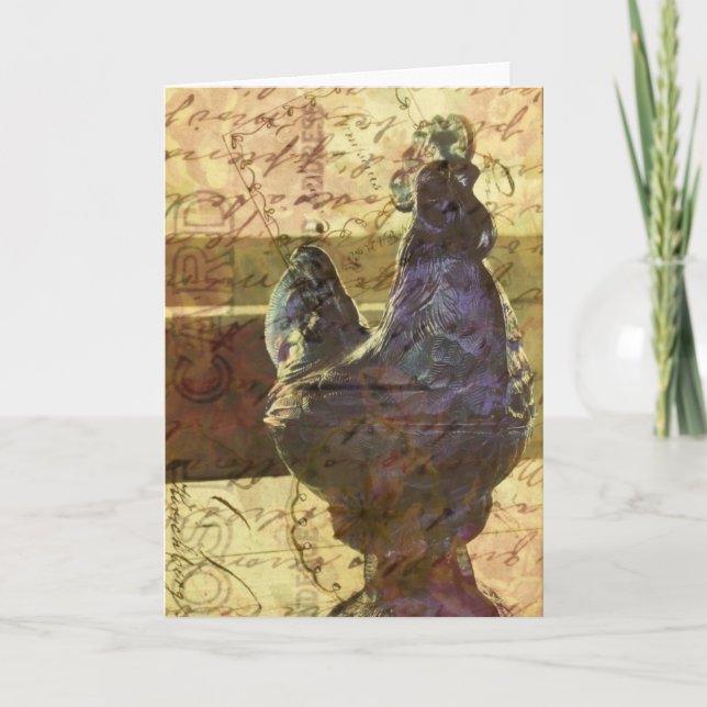 Blue Glass Roo with Texture Card (Front)