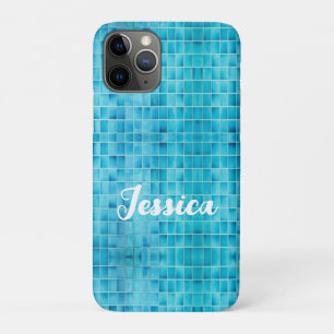 Blue glass tile blocks mosaic Case-Mate iPhone case