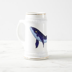 Blue glass whale - Blue Glass Whale Beer Stein
