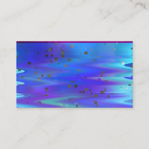 Blue Glitch Art Pixels Vaporwave Aesthetic Analogu Business Card