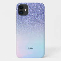 Blue glitter and colourful blurred background