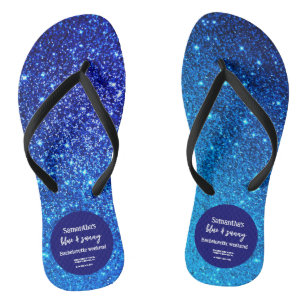 Blue Glitter Bachelorette Party Jandals