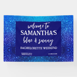Blue Glitter Bachelorette Party Welcome Sign