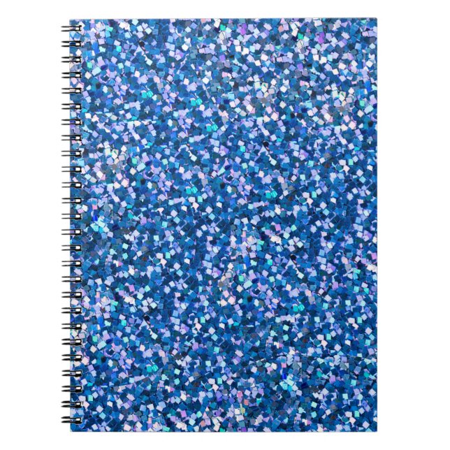Blue glitter Background. Background filled with sh Notebook (Front)